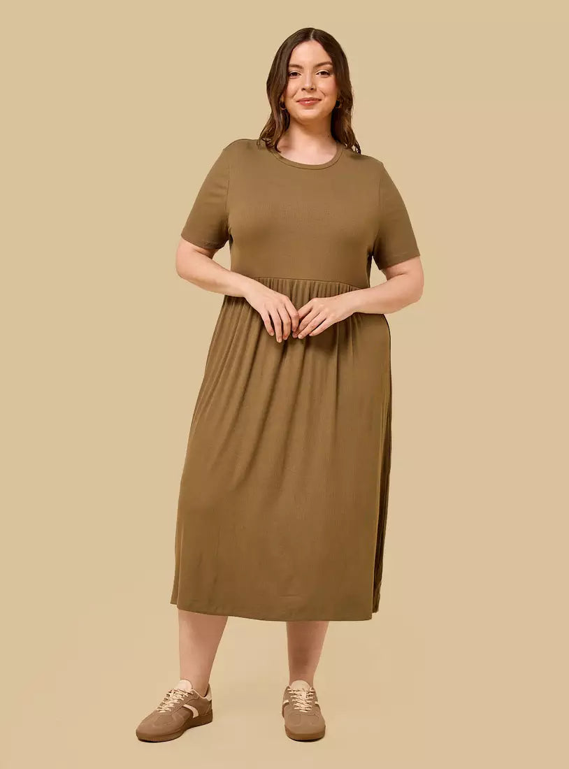 Ribbed Midi Dress