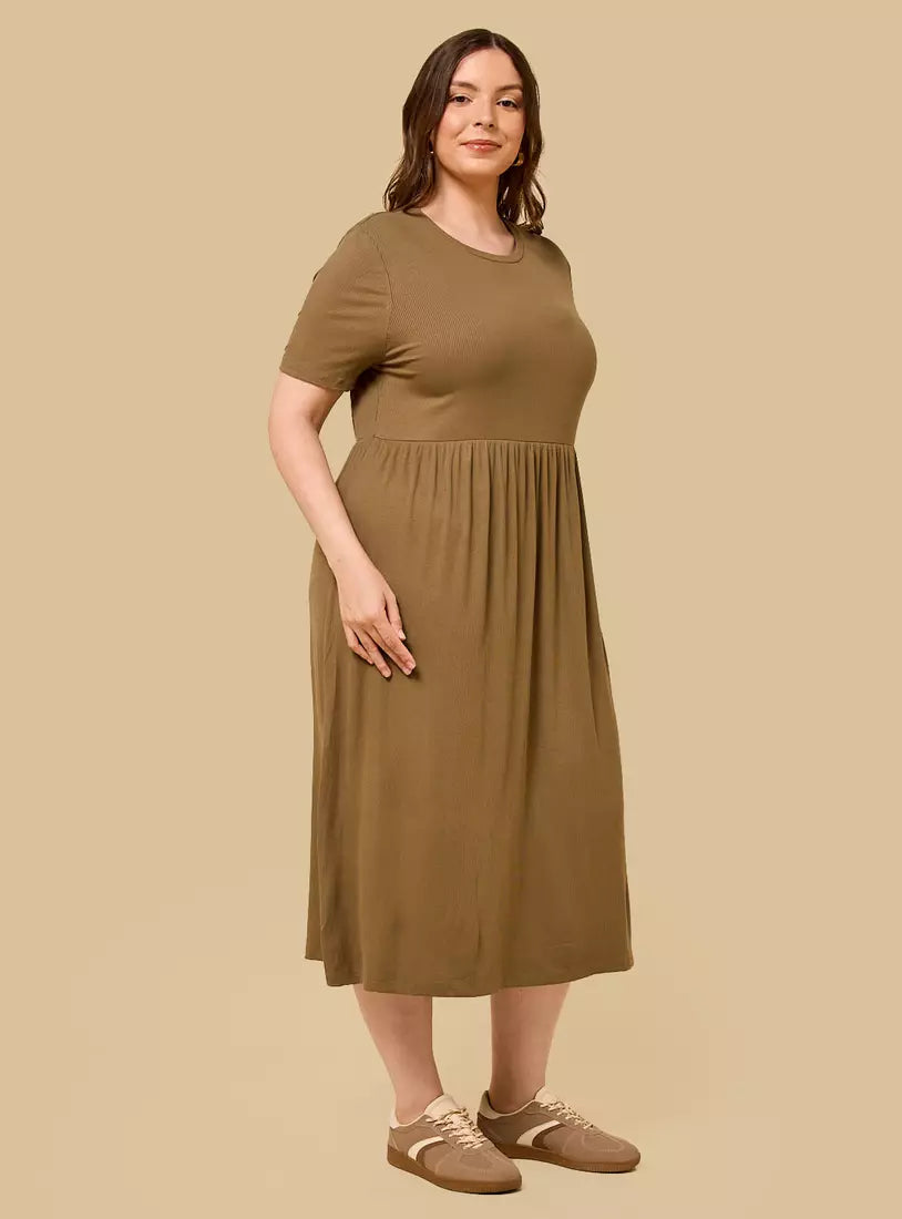 Ribbed Midi Dress