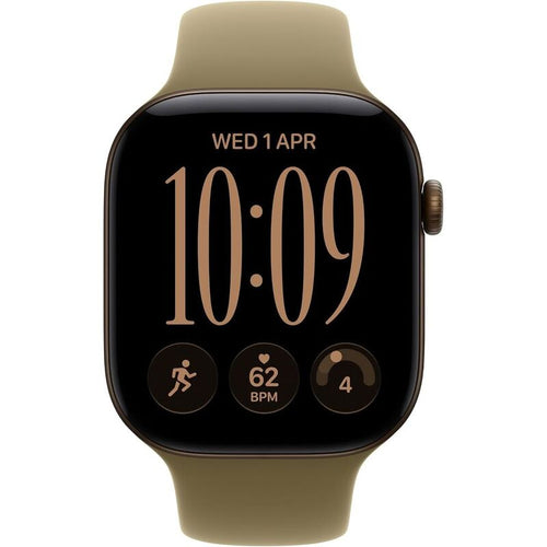 Apple Watch Series 12 GPS 46mm Dark Bronze Aluminium Case with Olive Sport Band - S/M