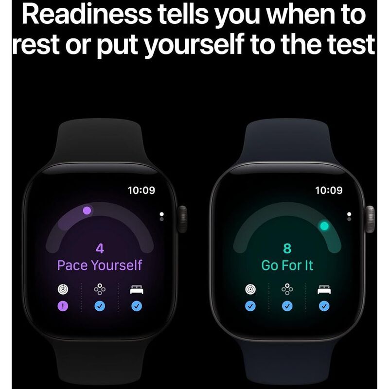 Apple Watch Series 12 GPS 46mm Dark Bronze Aluminium Case with Olive Sport Band - S/M
