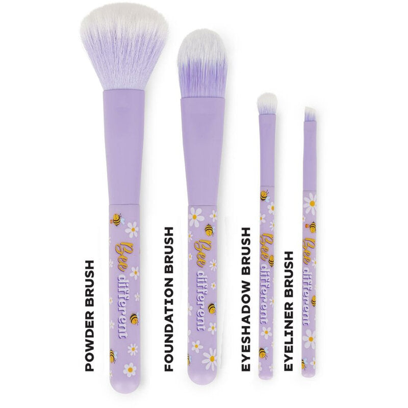 Legami Oh My Glow! - Set Of 4 Makeup Brushes - Bee