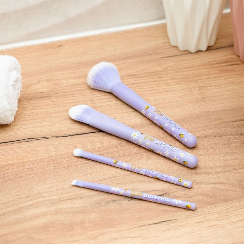 Legami Oh My Glow! - Set Of 4 Makeup Brushes - Bee